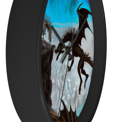 "Clash of Fire and Steel on the Moonlit Cliff" - The Alien Wall Clock