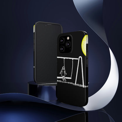 "The Moonlit Swing: A Dream-Like Moment in a Meadow" - The Alien Tough Phone Cases