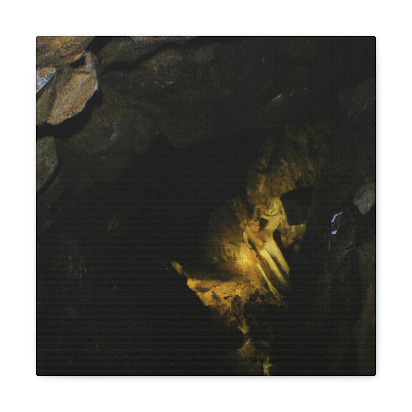 "Descending the Labyrinth: The Mysterious Cave Treasure" - The Alien Canva