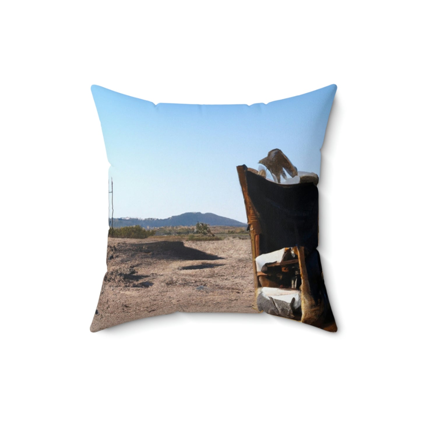 "The Forgotten Throne of the Desert" - The Alien Square Pillow