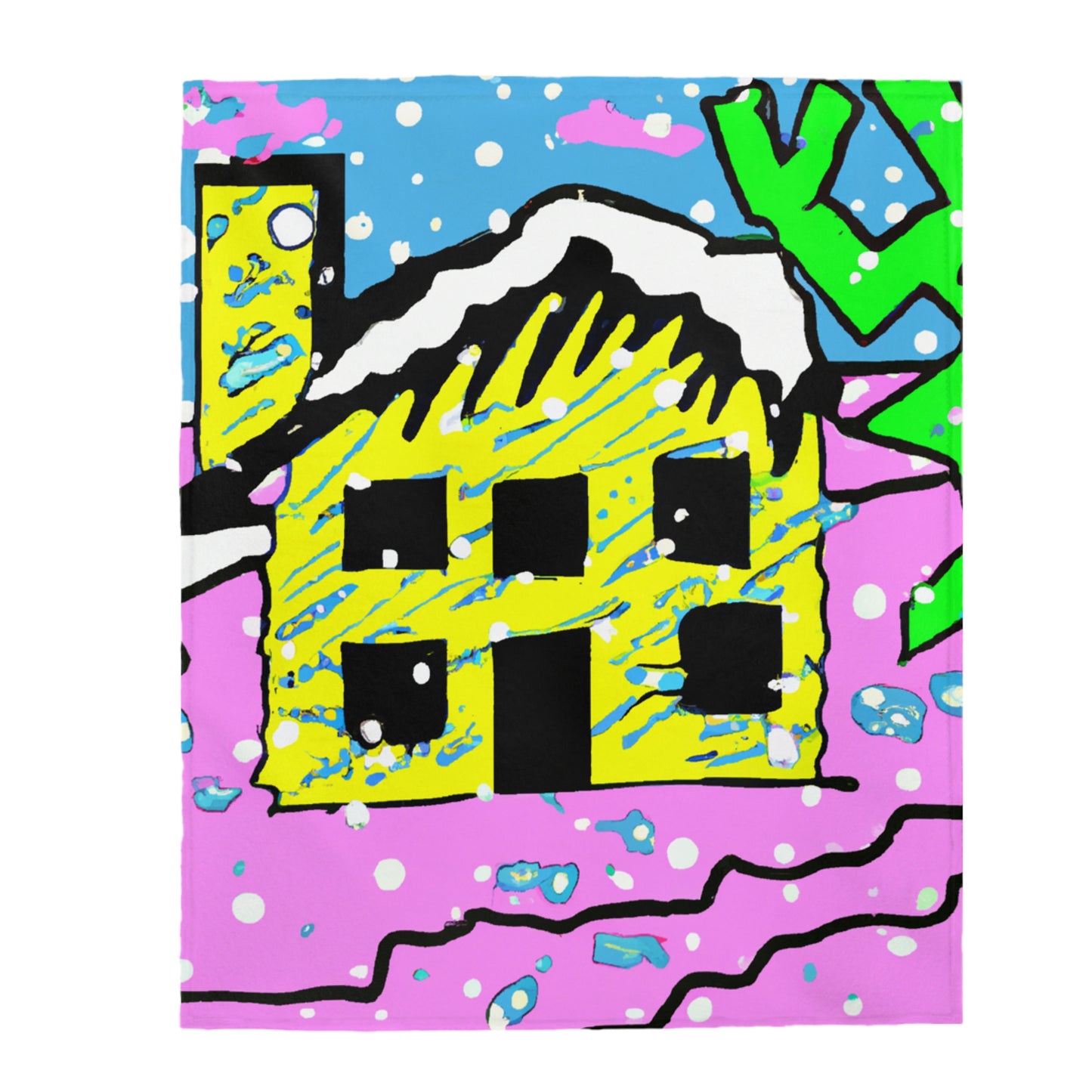 "Desolate Winter Dwelling" - The Alien Velveteen Plush Blanket