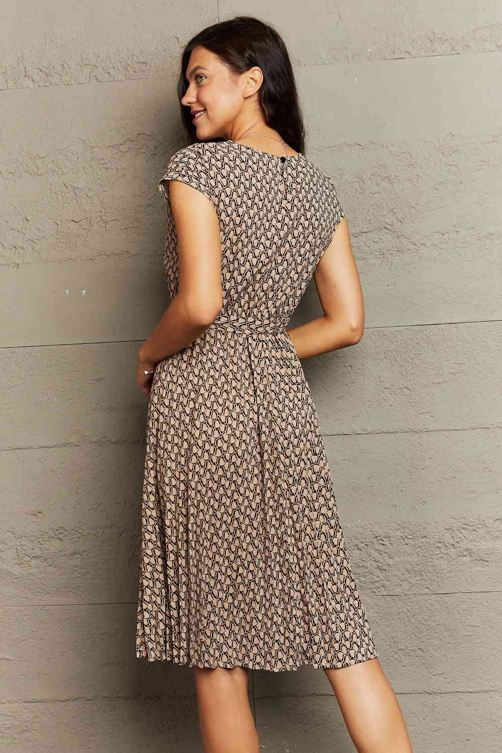 Round Neck Tie Waist Dress