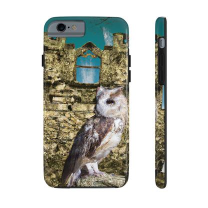 "A Sentinal Among Ruins: An Unstirred Owl's Perch" - Die Alien Tough Phone Cases