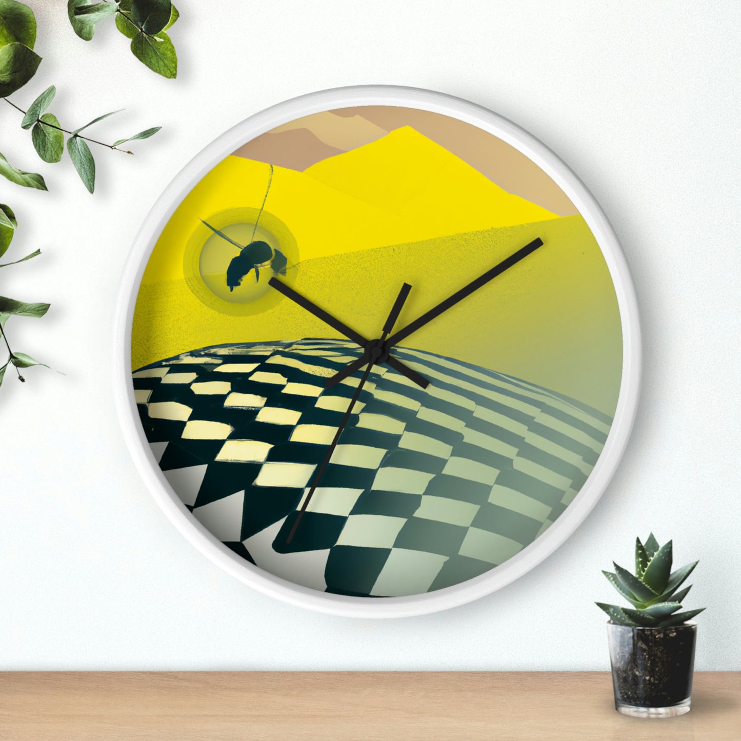 "Lost and Found in the Desert: A Bee's Journey" - The Alien Wall Clock