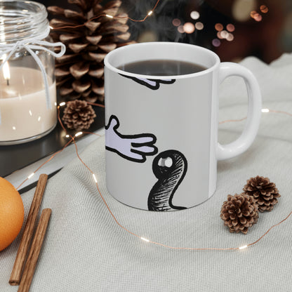 "A Blind Monk's Gentle Embrace of a Lost Dragonling" - The Alien Ceramic Mug 11 oz