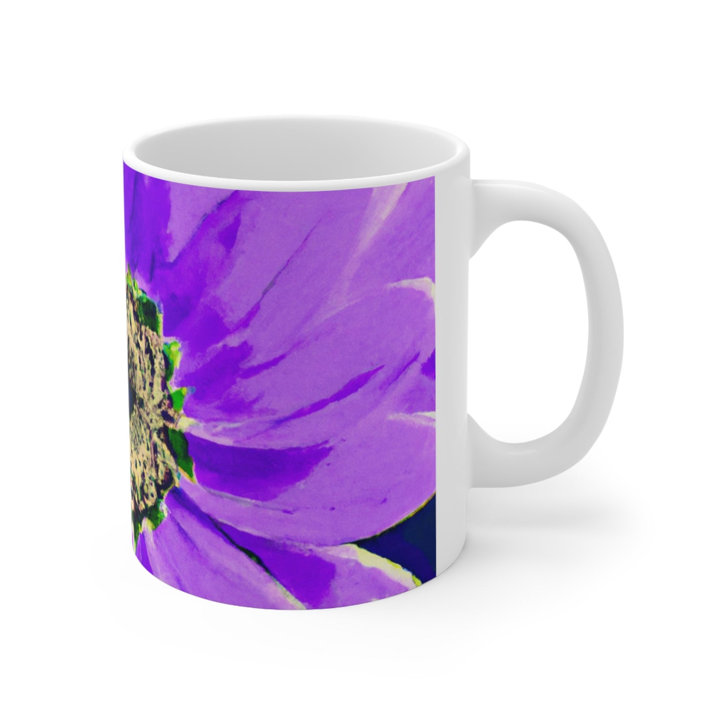 Purple Petals Popping: Create an Eye-Catching Daisy-Rose Fusion - The Alien Ceramic Mug 11 oz