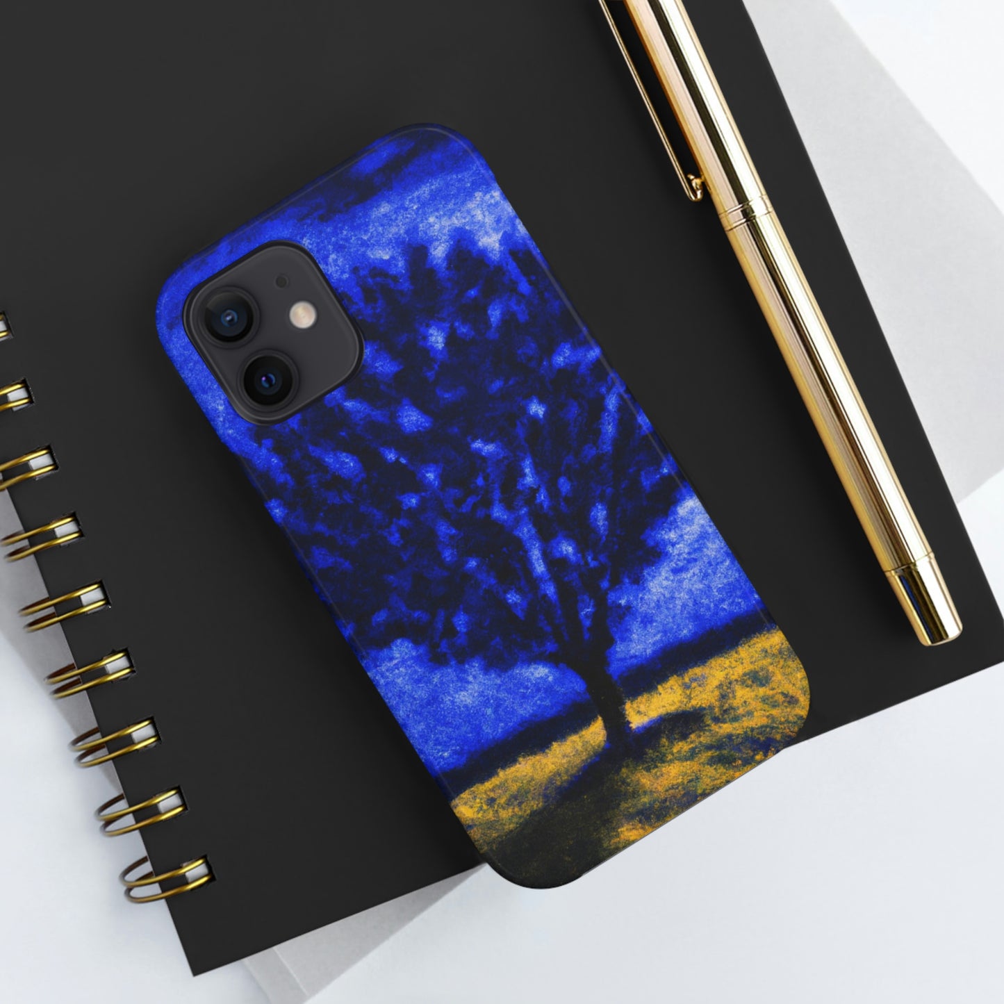 "A Lone Blue Tree in the Moonlight Field" - The Alien Tough Phone Cases