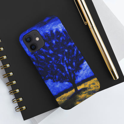 "Ein einsamer blauer Baum im Mondscheinfeld" - Die Alien Tough Phone Cases