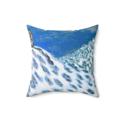 "Lonely Perch of the Snow Leopard" - The Alien Square Pillow