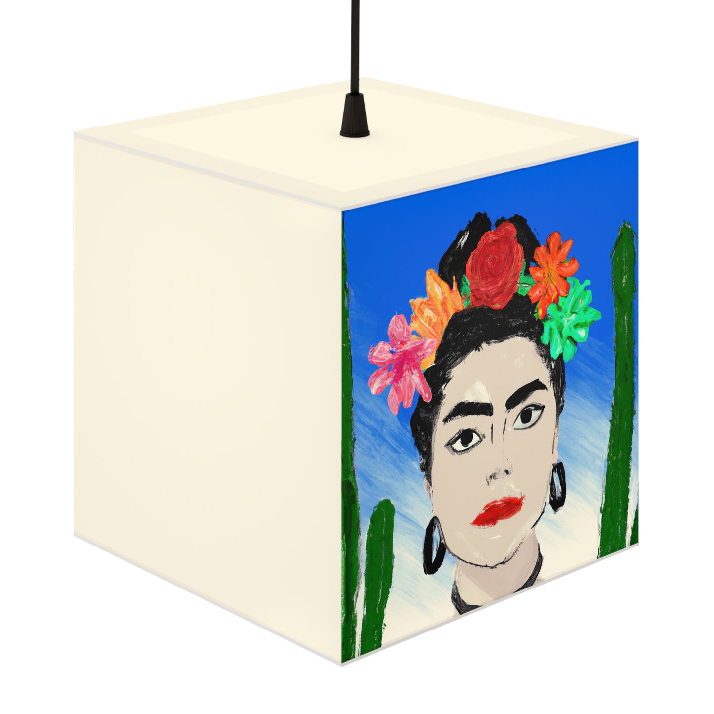 „Feurige Frida: Eine mexikanische Ikone mit farbenfroher Kultur malen“ – Die Alien Light Cube Lampe