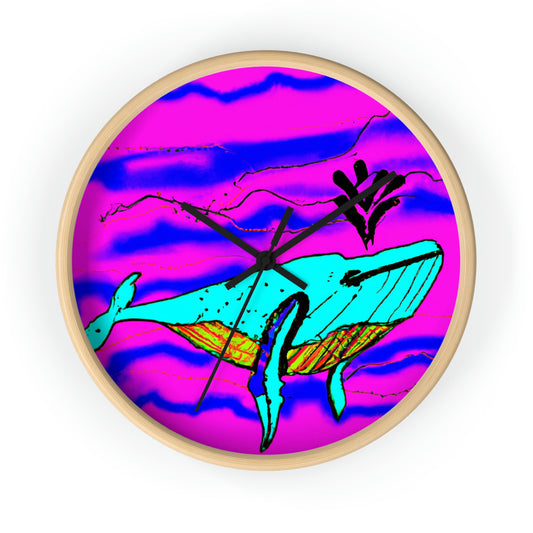 "Glow of the Neon Sea" - The Alien Wall Clock