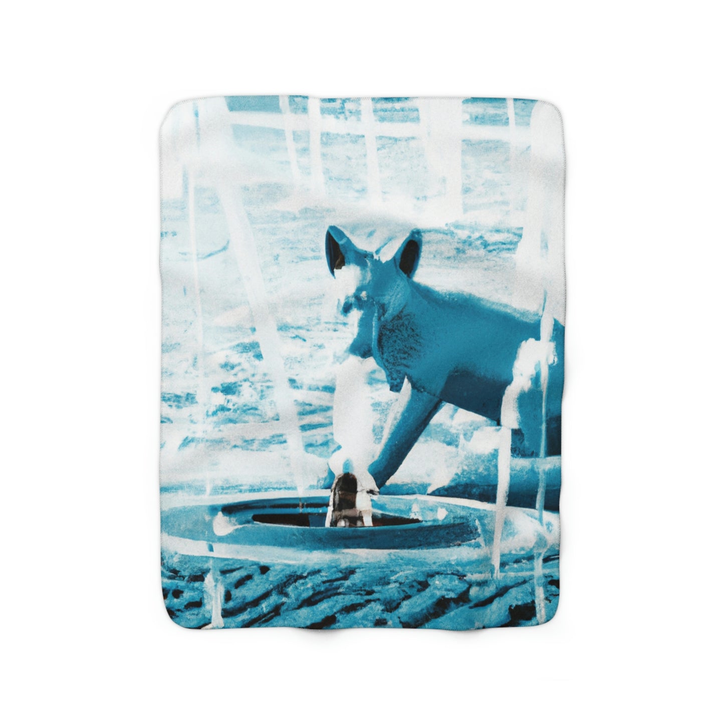 "Foxy Frolicking in the Fountain" - The Alien Sherpa Fleece Blanket