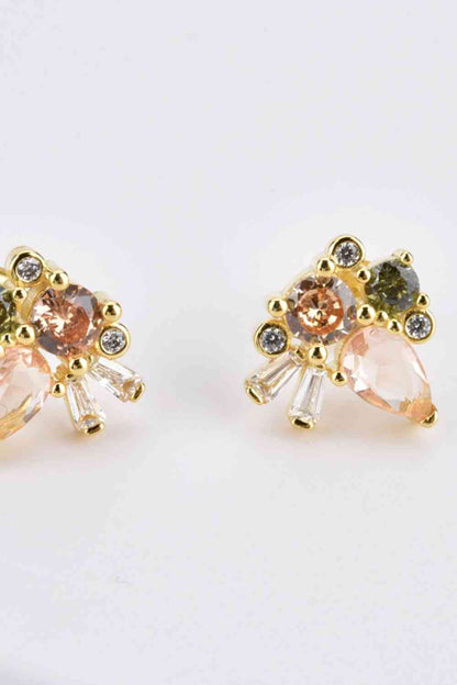 Zircon Decor 925 Sterling Silver Stud Earrings