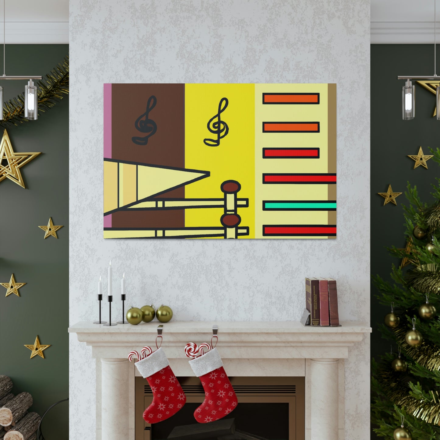 "Four Colors Tribute: Ancient Musical Artistry" - Canvas