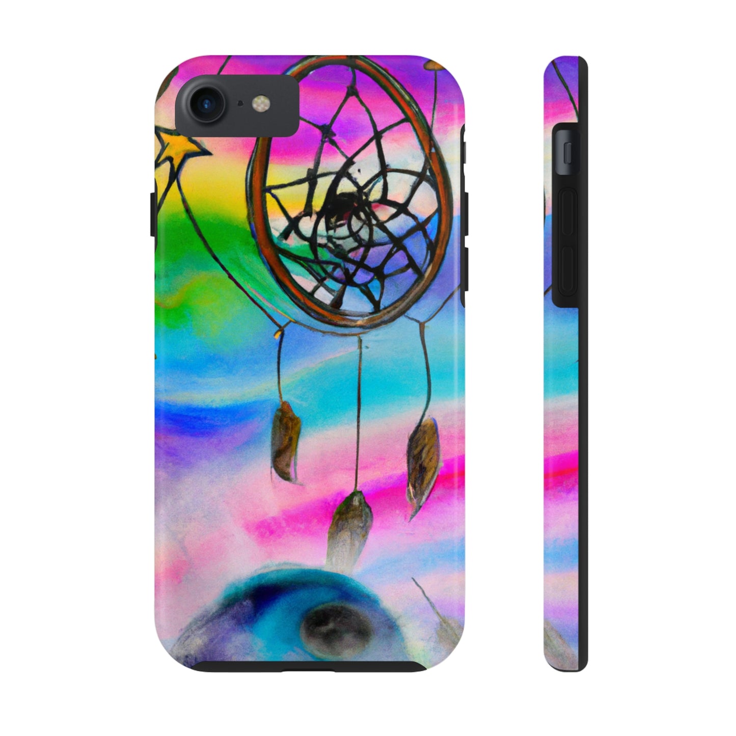 "A Galaxy of Dreams: A Colorful Dreamcatcher Captures Falling Stardust" - The Alien Tough Phone Cases