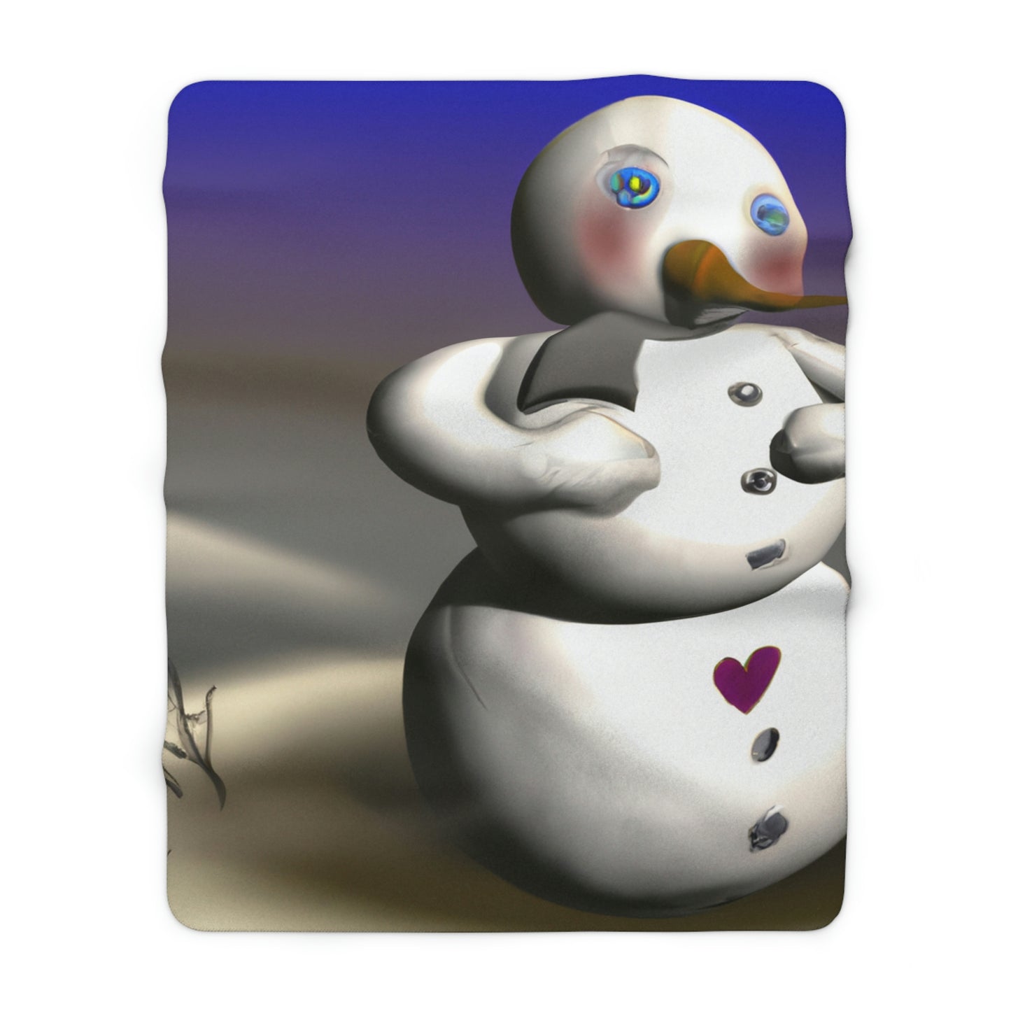 "Chilly But Hopeful: The Snowman's Quest For A Hug" - The Alien Sherpa Fleece Blanket