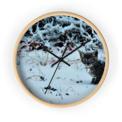 "Brave Kitten in the Frozen Storm" - The Alien Wall Clock