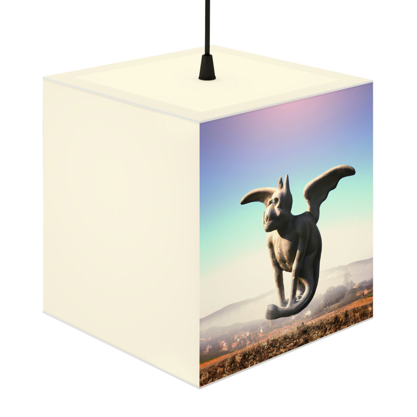 "Alone on the Hilltop: The Tale of a Solitary Gargoyle" - The Alien Light Cube Lamp