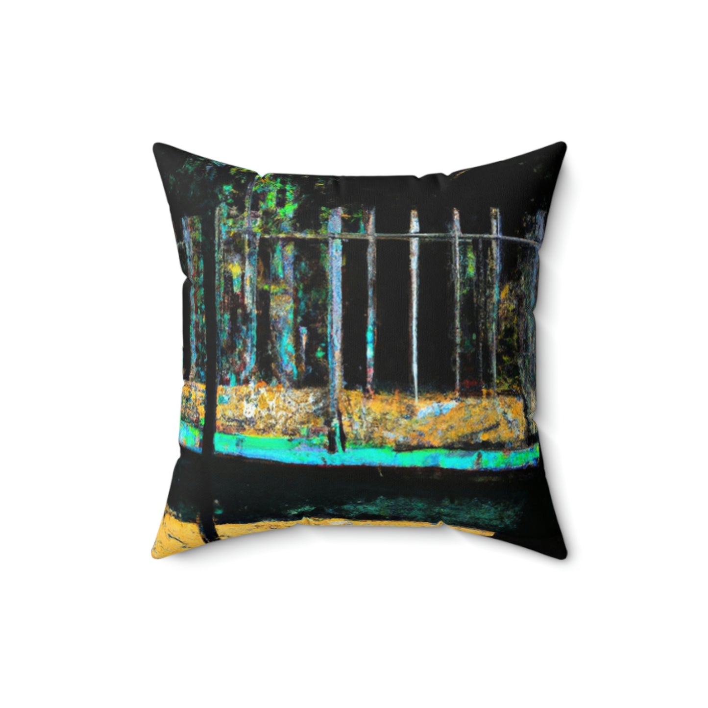 "Lost in the Shadows of Oblivion: A Journey Through the Abandoned Zoo" - The Alien Square Pillow