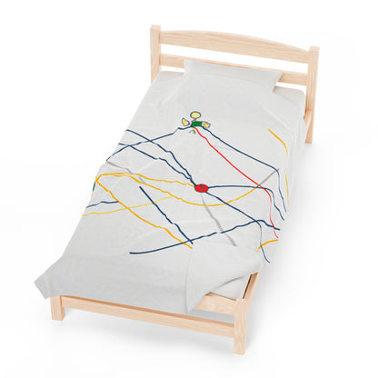 "Exploring the Dynamic Topology: Artful Visualization of a Network Structure." - The Alien Velveteen Plush Blanket