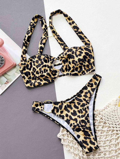 Bikini-Set mit Leoparden-Ringdetail