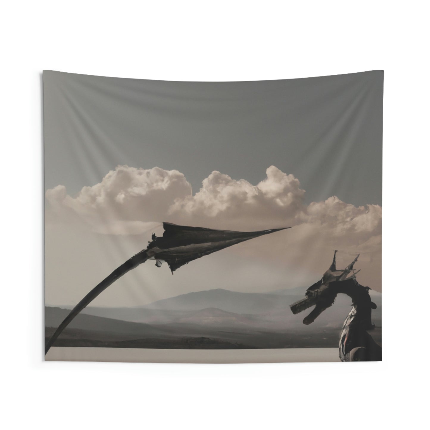 "A Warrior's Last Stand: The Battle Against the Metal Dragon" - The Alien Wall Tapestries