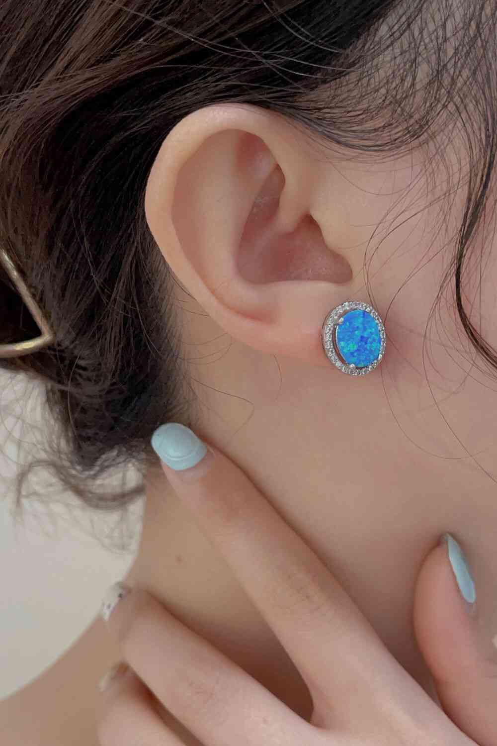Runde Opal-Ohrringe