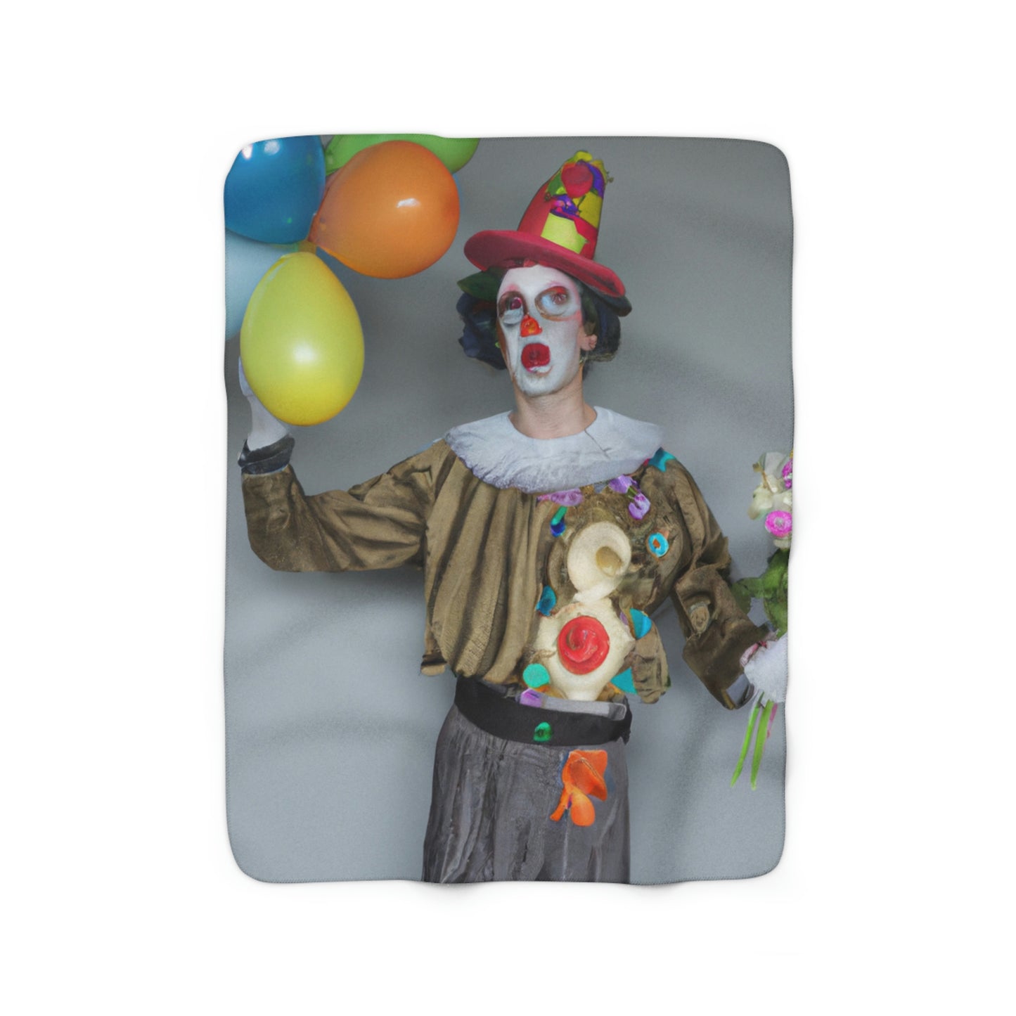 "Clowning Around with Balloons" - The Alien Sherpa Fleece Blanket