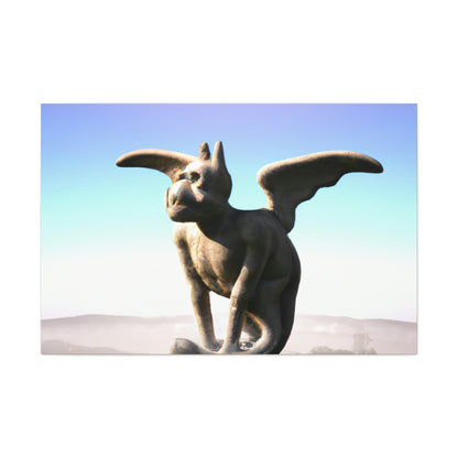 "Alone on the Hilltop: The Tale of a Solitary Gargoyle" - The Alien Canva