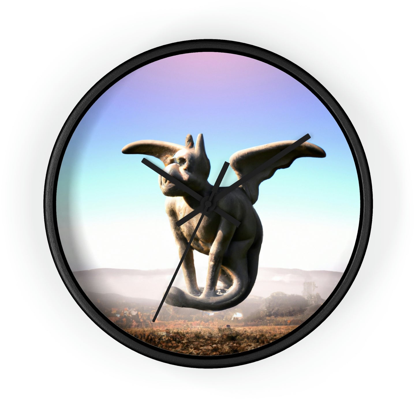 "Alone on the Hilltop: The Tale of a Solitary Gargoyle" - The Alien Wall Clock