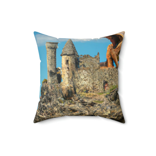 "Dragon Throne of ancients" - The Alien Square Pillow