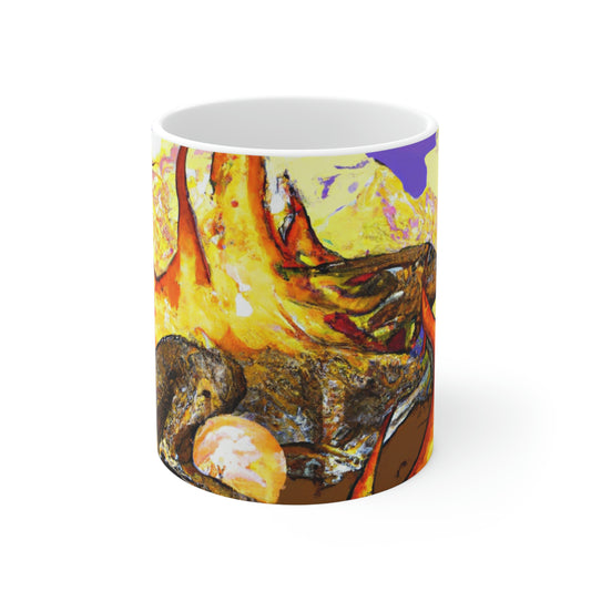 "Un dragón dormido en un abrazo infernal" - The Alien Taza de cerámica 11 oz