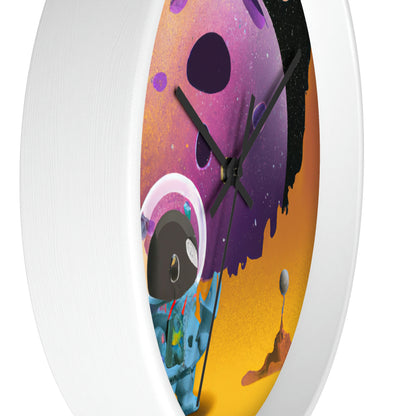 "Exploring the Unknown: The Adventures of a Space Captain and the Mysterious Planet" - The Alien Wall Clock