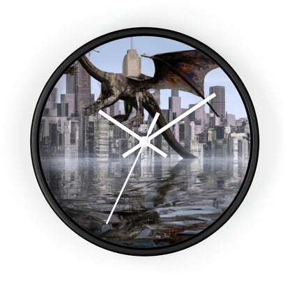 "Ascending the Deluge: A Dragon's Soaring Journey." - The Alien Wall Clock