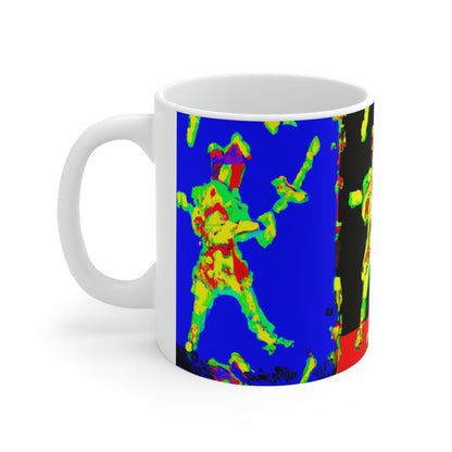 "Bailando con fuego y acero". - La Taza de Cerámica Alienígena 11 oz