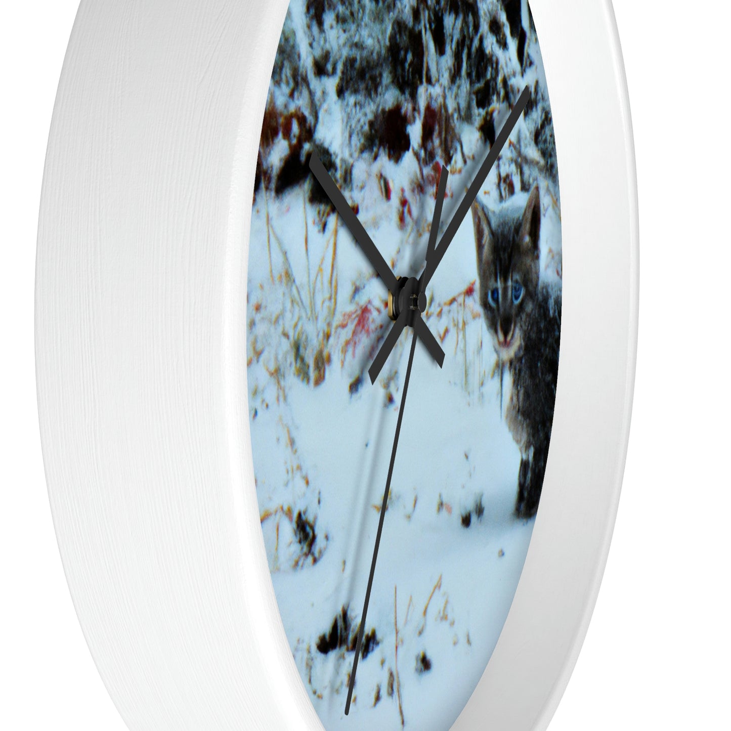 "Brave Kitten in the Frozen Storm" - The Alien Wall Clock