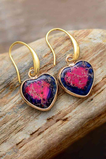 Pendientes Corazón de Jaspe Imperial