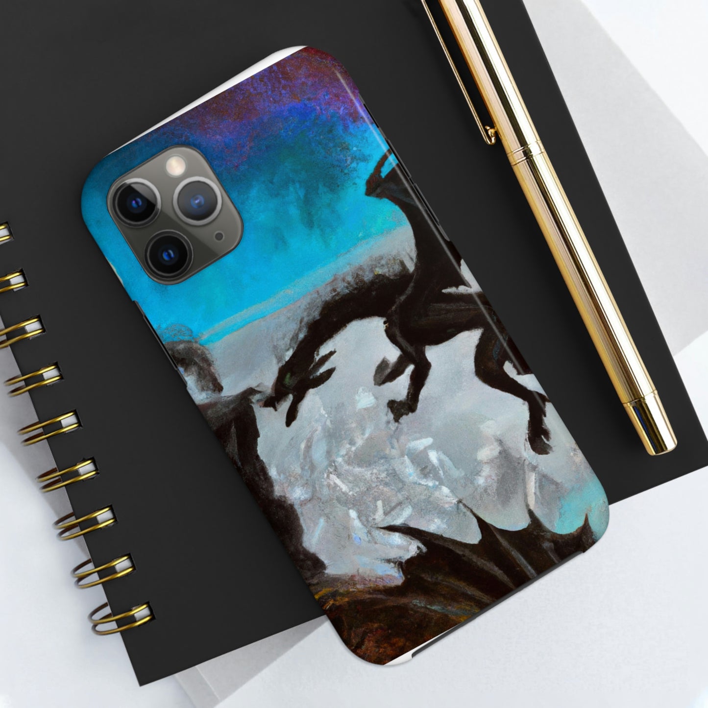 "Choque de fuego y acero en el acantilado iluminado por la luna" - The Alien Tough Phone Cases