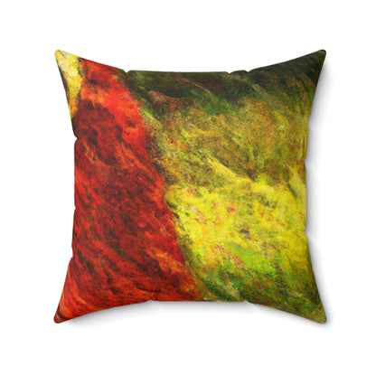 The Tattered Red Cloaked Stranger - The Alien Square Pillow