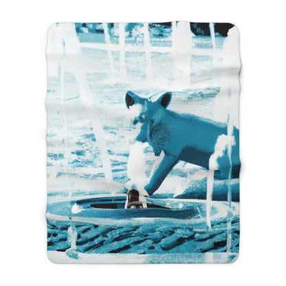 "Foxy Frolicking in the Fountain" - The Alien Sherpa Fleece Blanket