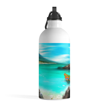 "Caribbean Fiesta on the Beach - A Digital Exploration of Mexican Culture" - The Alien Stainless Steel Water Bottle