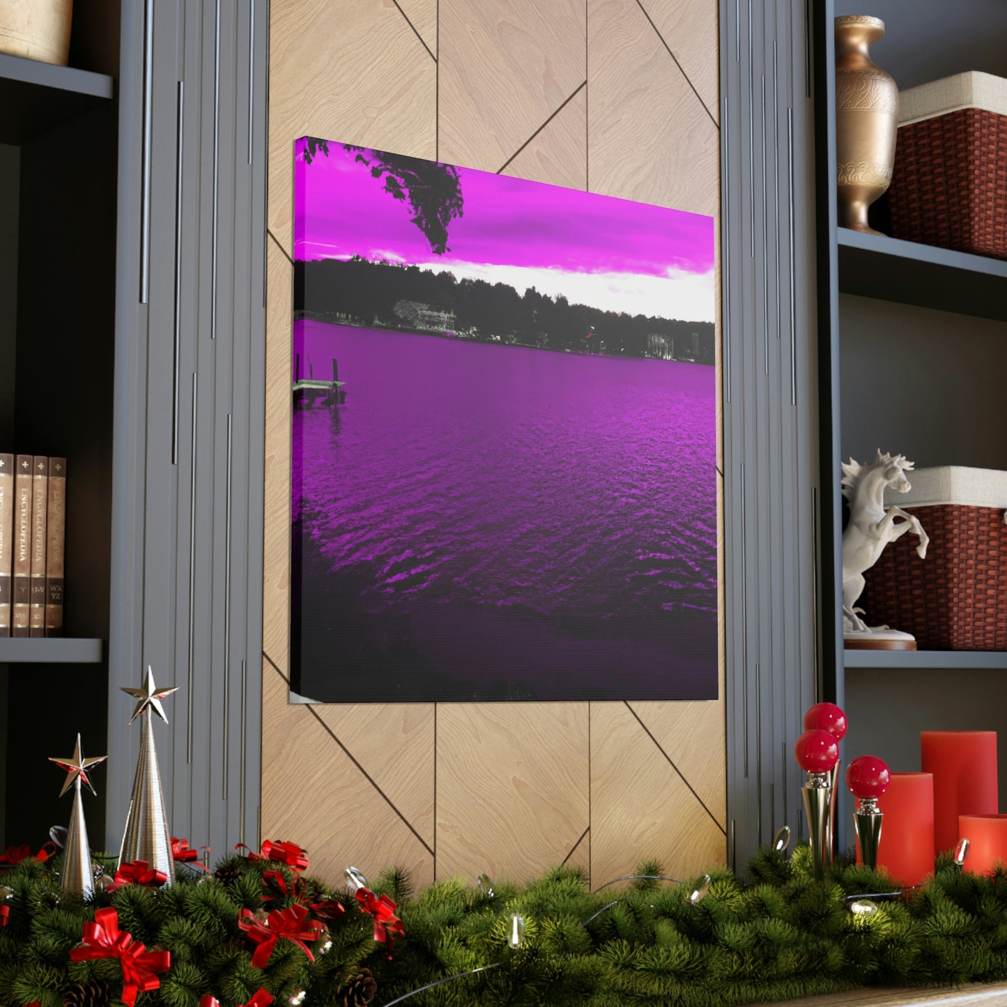 "The Neon Purple Lakefront" - The Alien Canva