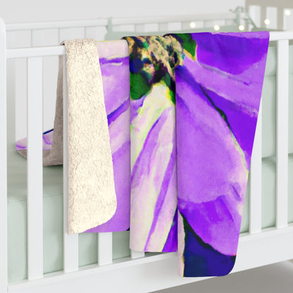 Purple Petals Popping: Create an Eye-Catching Daisy-Rose Fusion - The Alien Sherpa Fleece Blanket