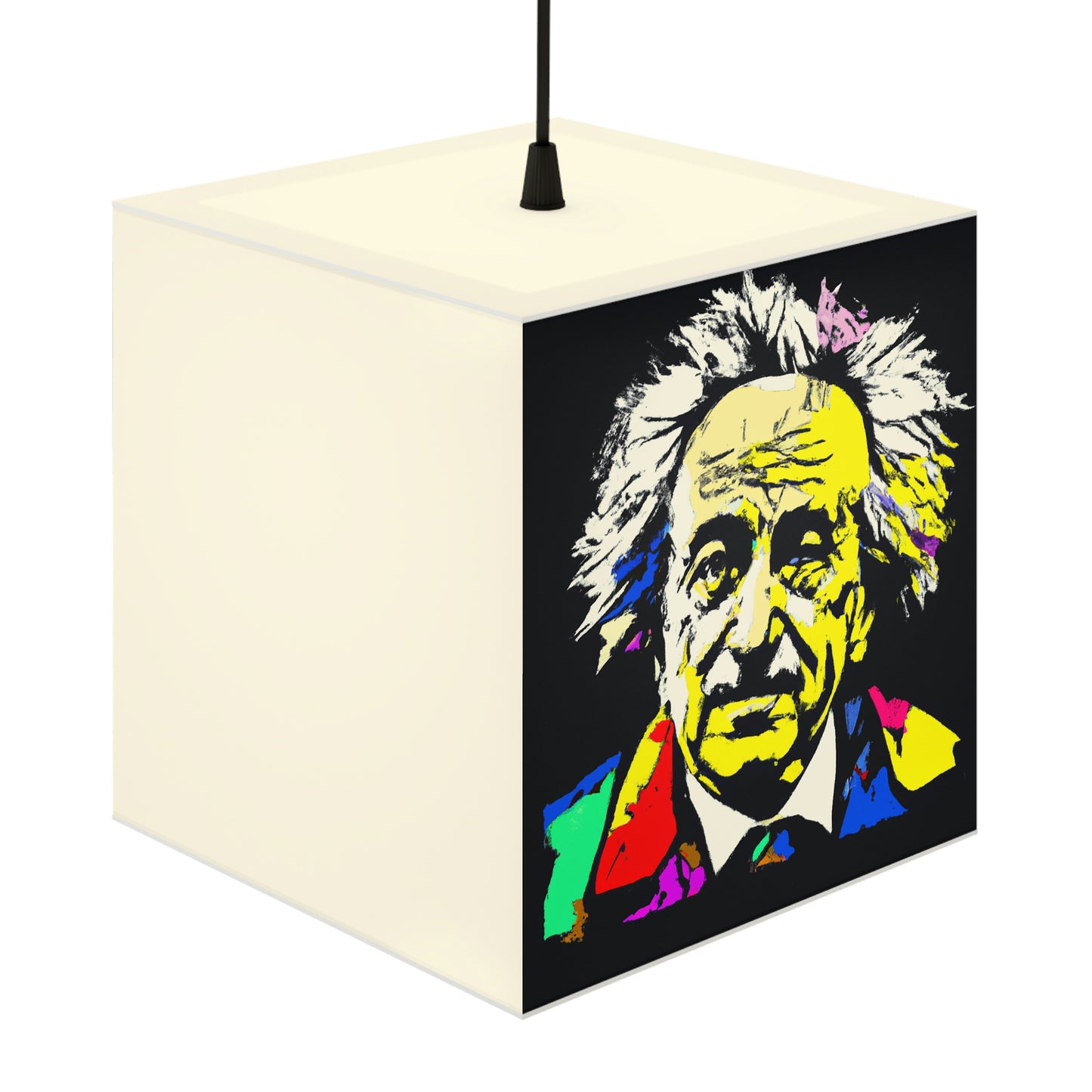 "Albert Einstein: A Pop Art Portrait" - The Alien Light Cube Lamp