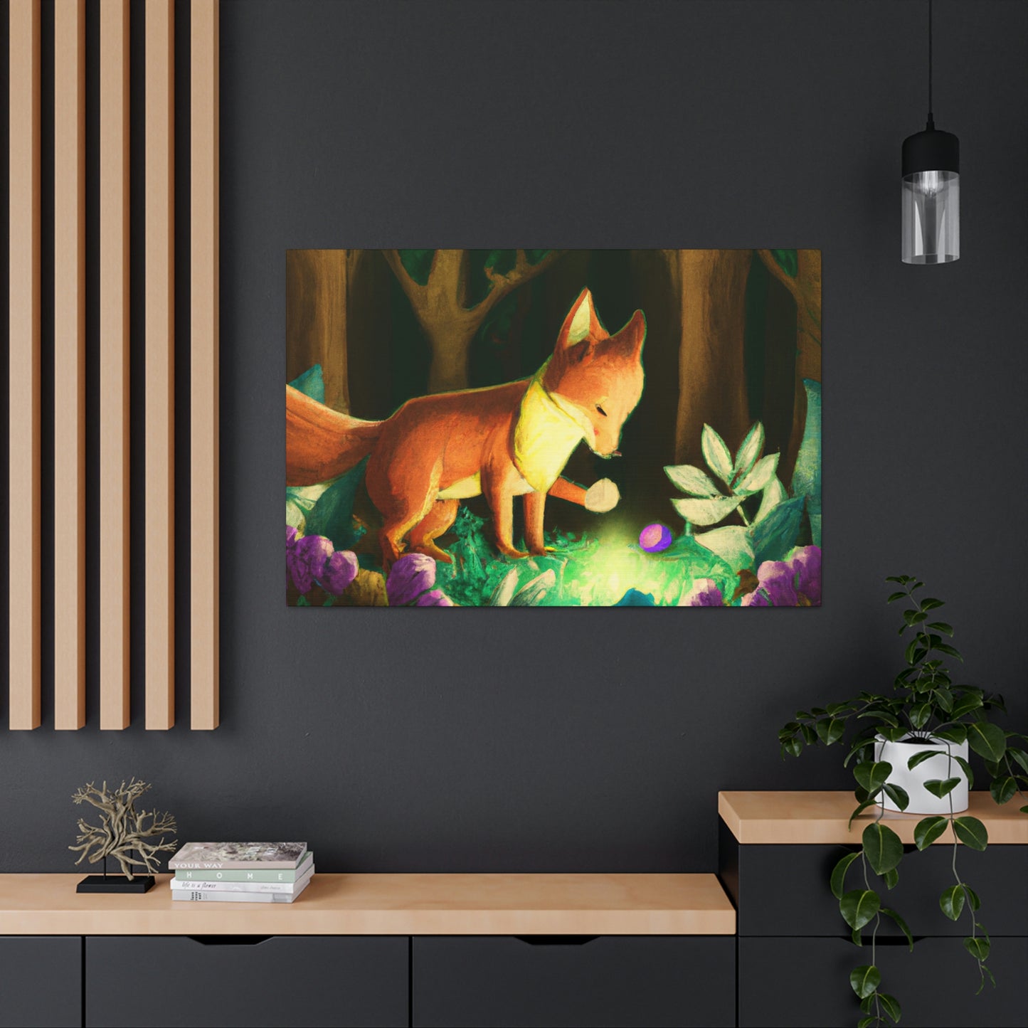 "The Gem-Seeking Fox in the Enchanted Forest" - The Alien Canva