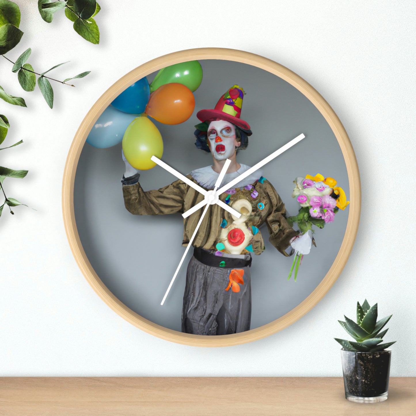 "Clowning Around with Balloons" - The Alien Wall Clock