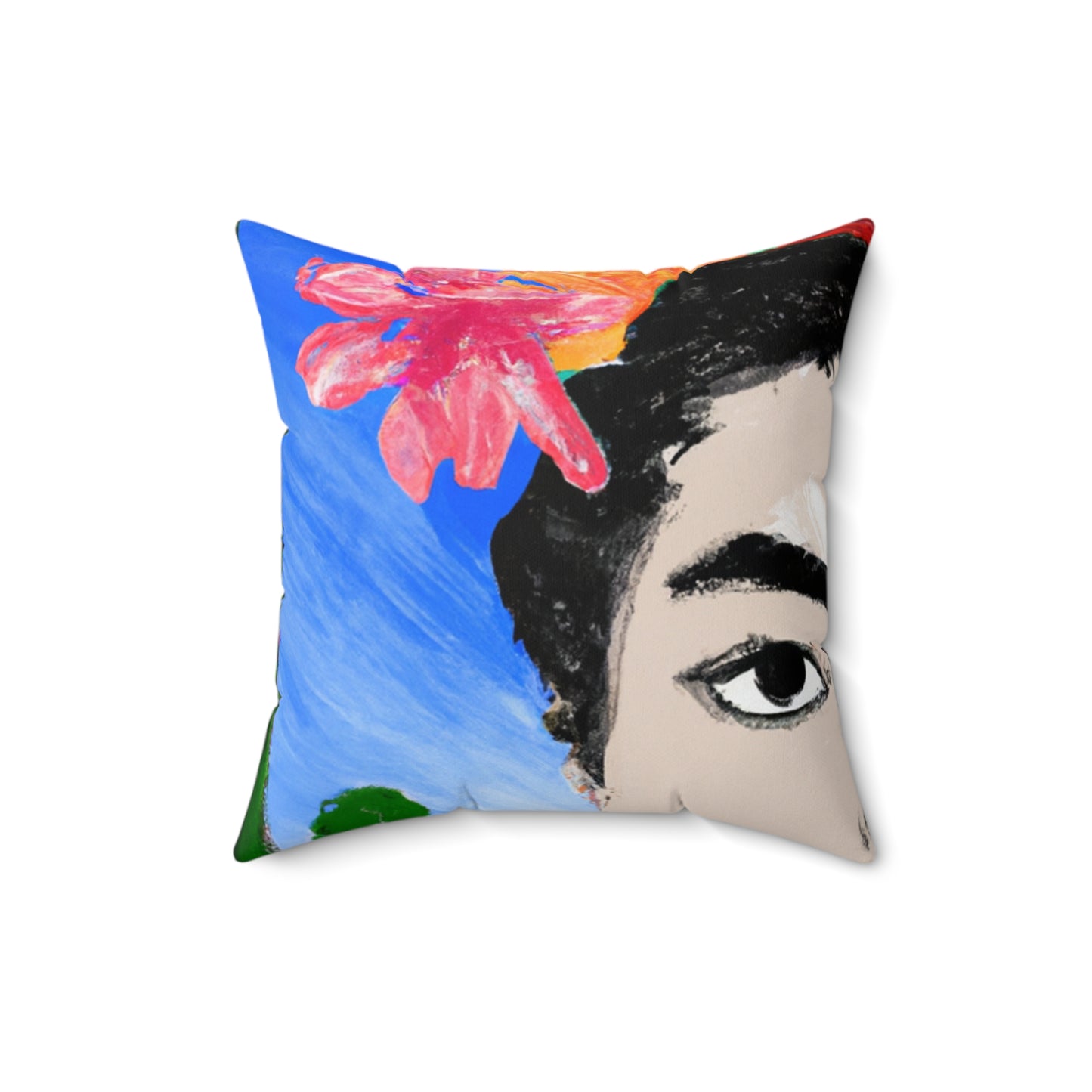 „Feurige Frida: Eine mexikanische Ikone mit farbenfroher Kultur malen“ – The Alien Square Pillow