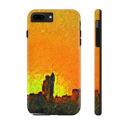 "Erleuchtet von der untergehenden Sonne: Enthüllung einer verborgenen Stadt" - The Alien Tough Phone Cases