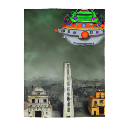 "Conundrum in the Ruins" - The Alien Velveteen Plush Blanket