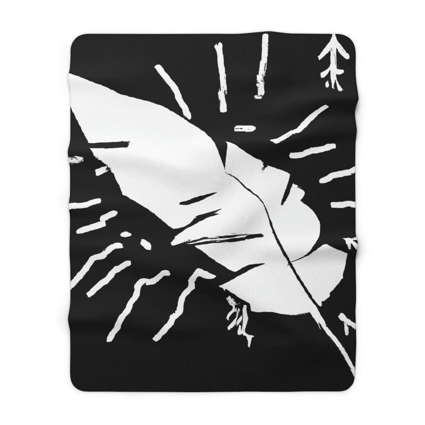 Lost in the Shadows: The White Feather's Journey - The Alien Sherpa Fleece Blanket